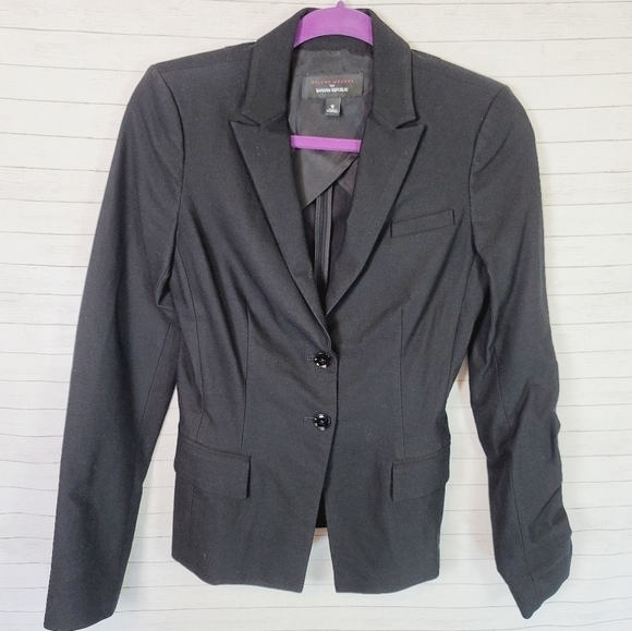 ROLAND MOURET FOR BANANA REPUBLIC BLACK BLAZER JACKET, SZ 6 - Picture 1 of 14